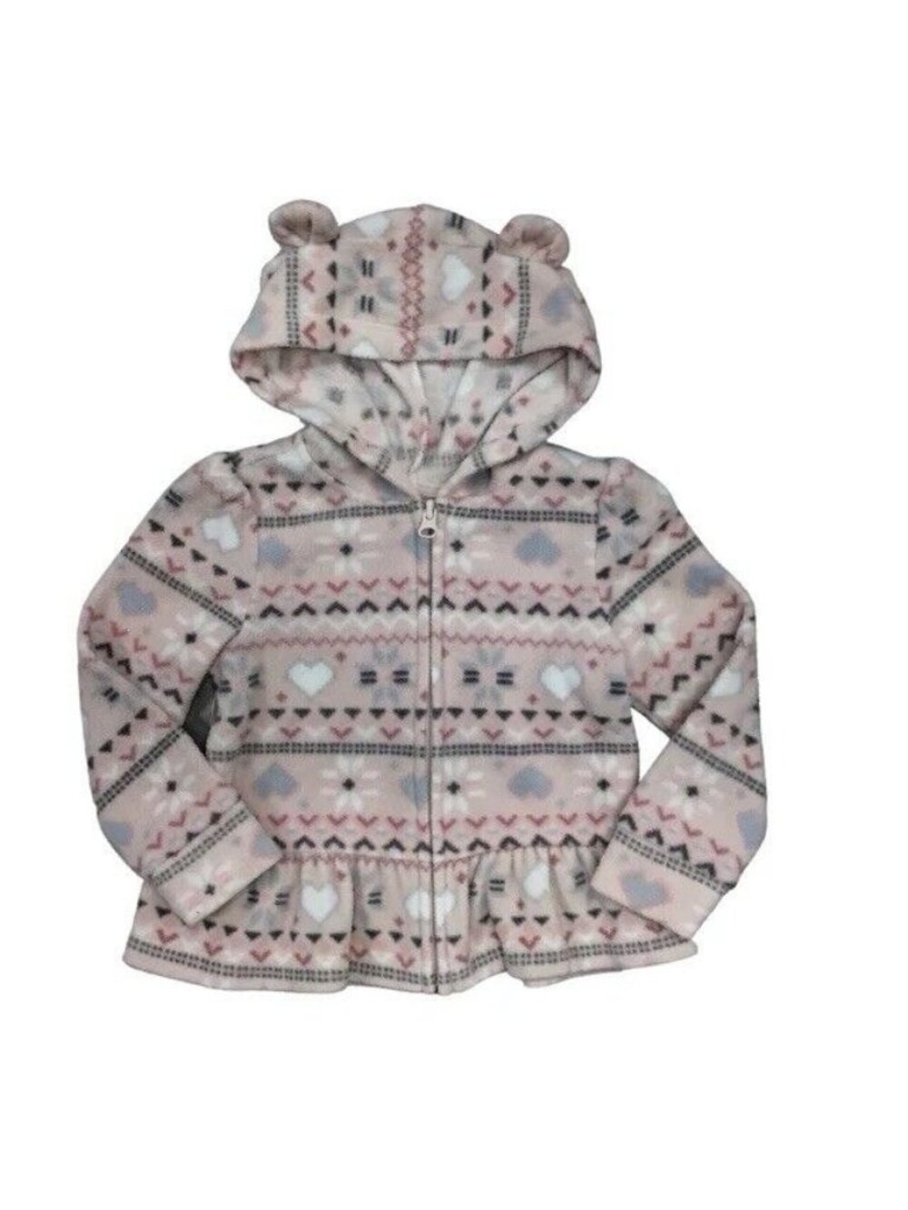 Baby Toddler Girl Zip Up Fleece Jacket Sweatshirt Hoodie Pink NEW Soft 12-18M